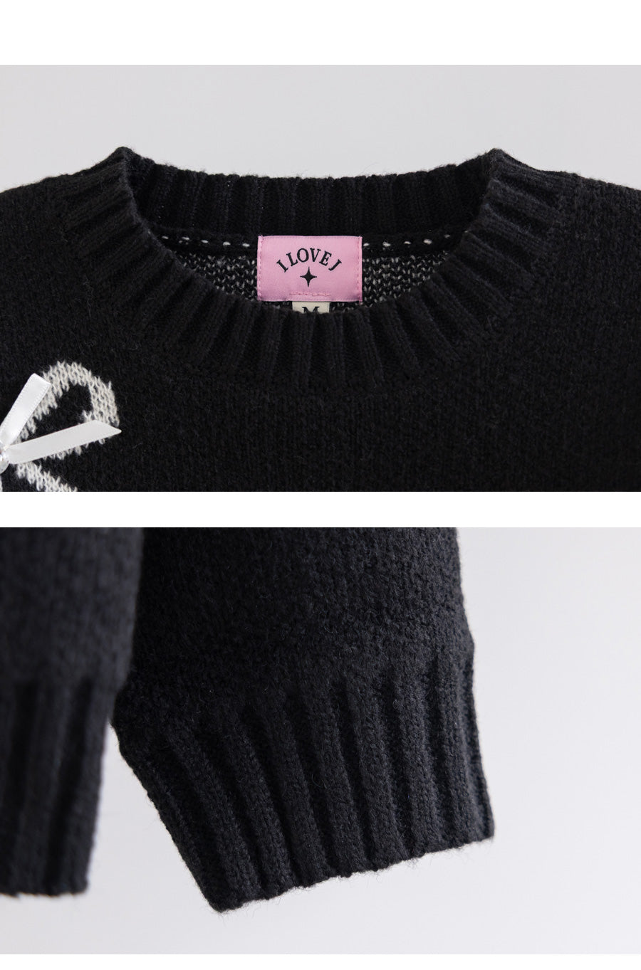 I LOVE J Ribbon short knit top