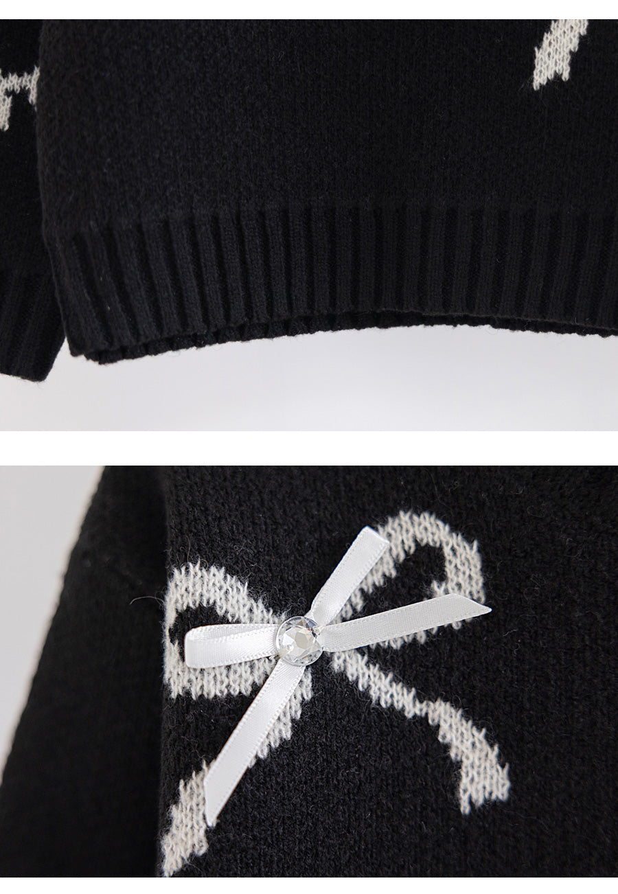 I LOVE J Ribbon short knit top