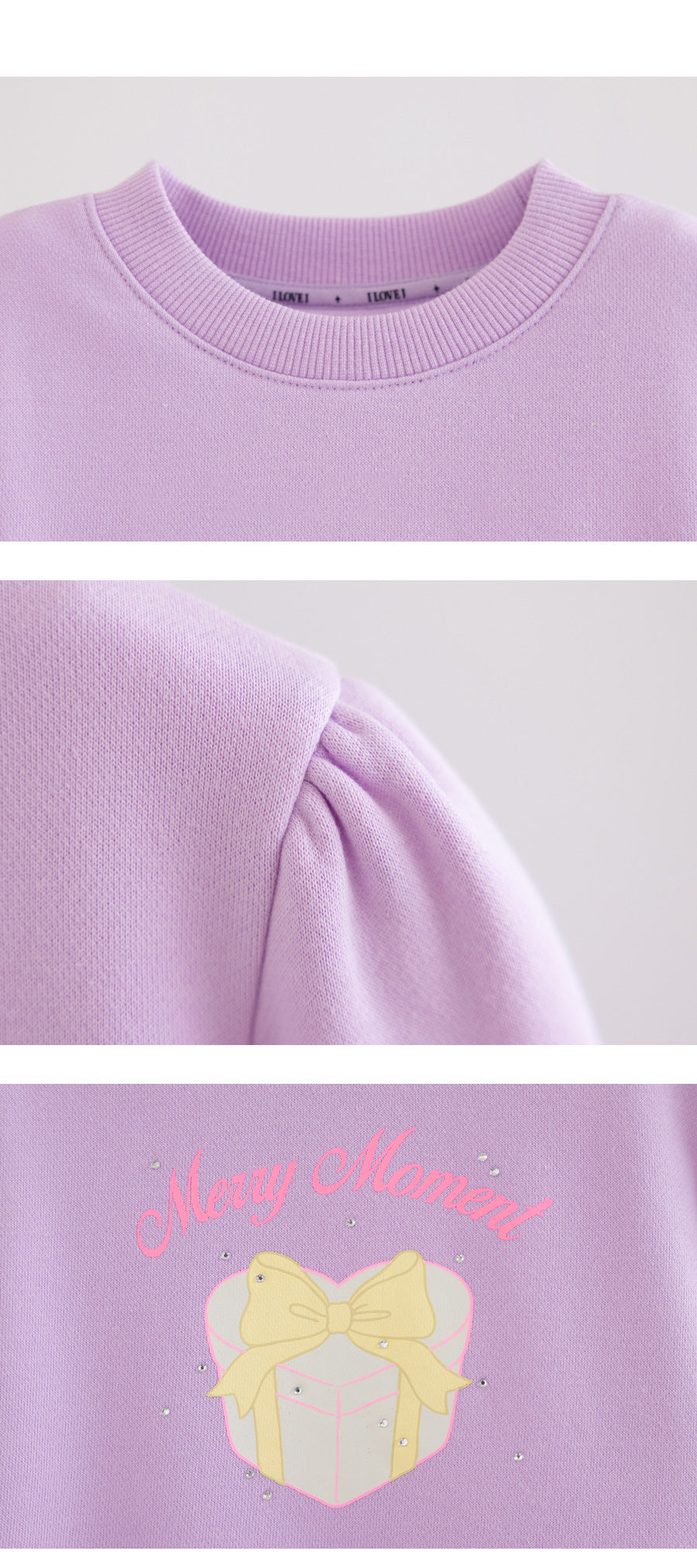 I LOVE J Moment ribbon frill fleece top