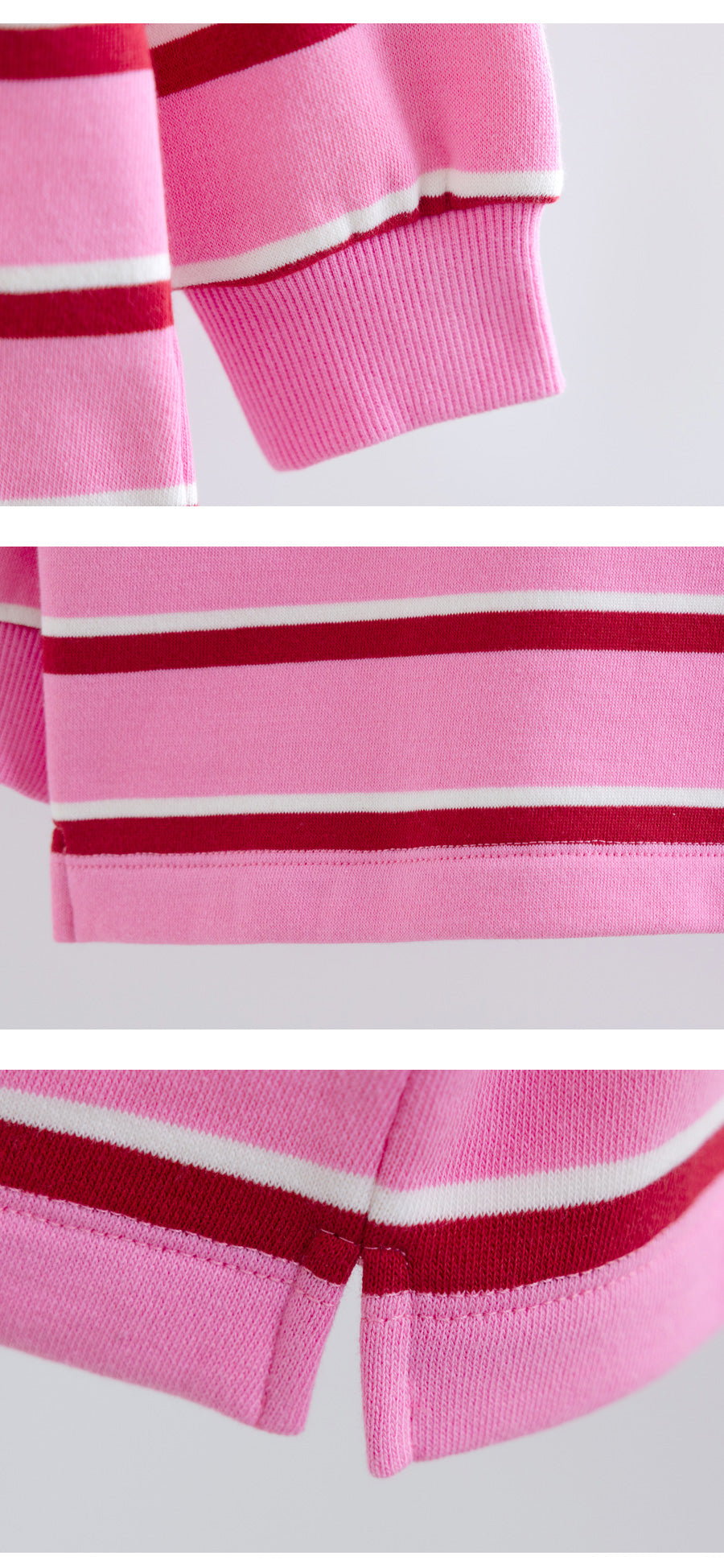 I LOVE J Collar fleece striped top