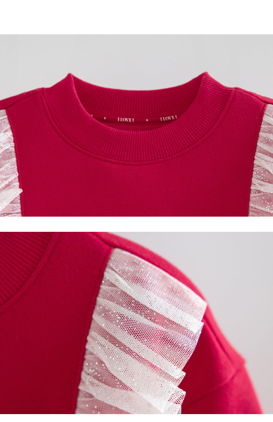 I LOVE J Net frill mtm (Fleece inside)