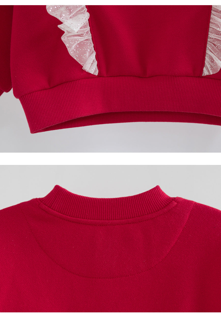 I LOVE J Net frill mtm (Fleece inside)