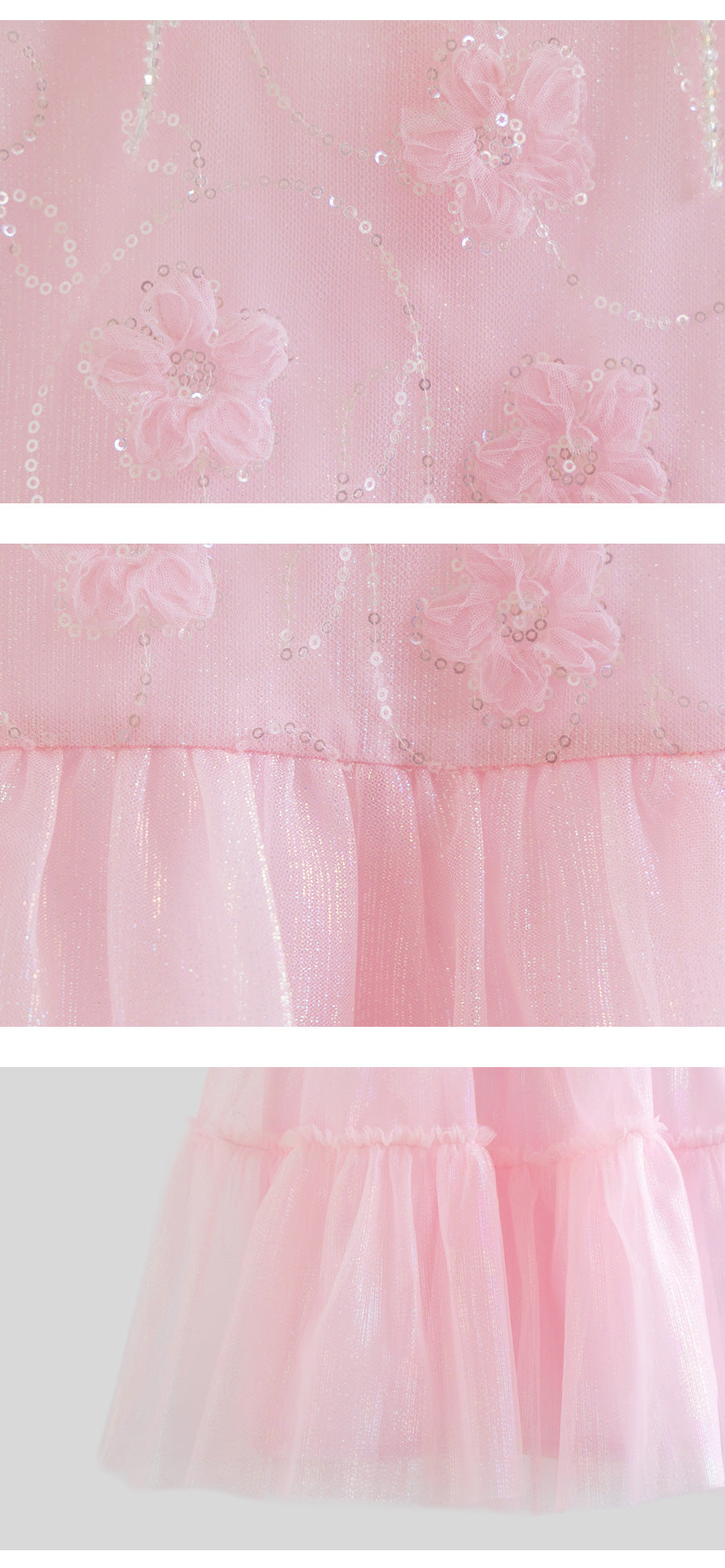 I LOVE J sati frill tulle dress