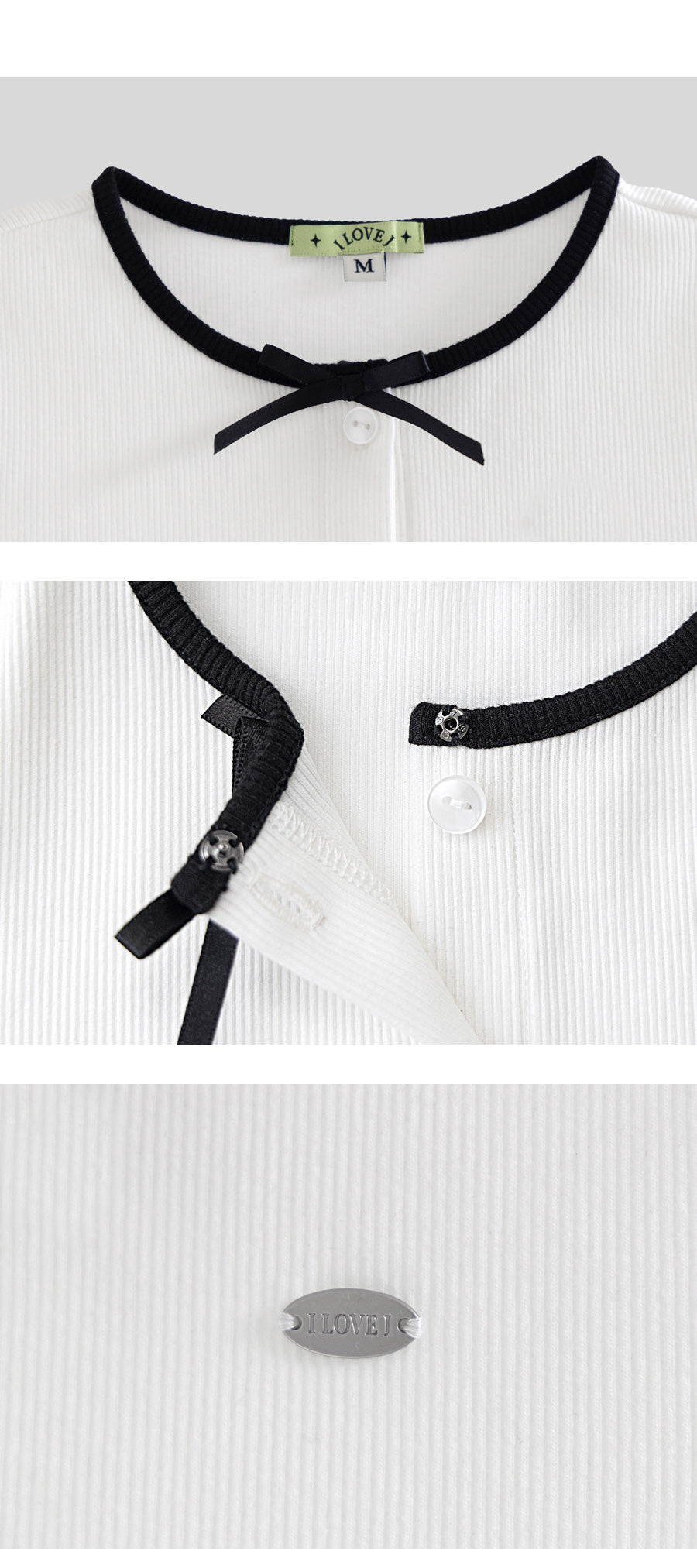 I LOVE J lerly ribbon rib cardigan