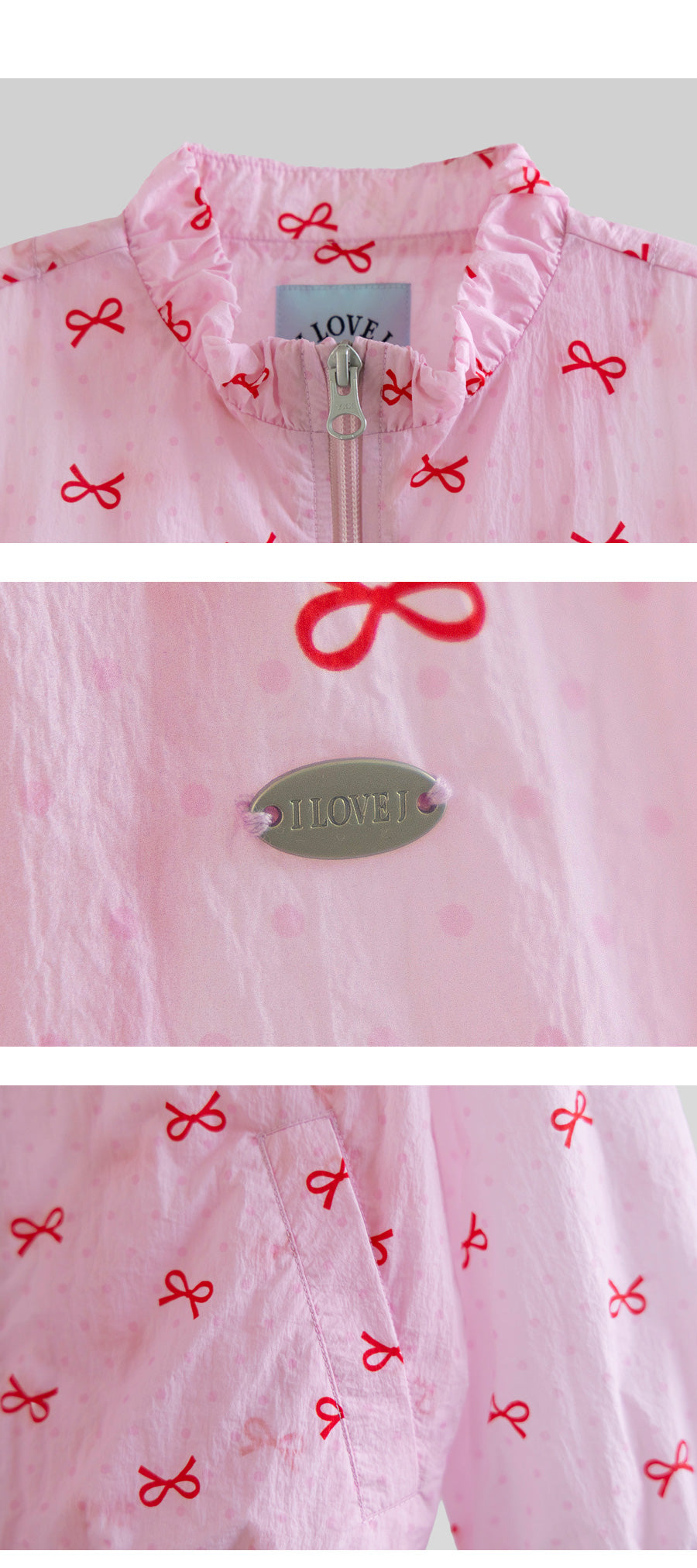 I LOVE J leary ribbon windbreaker