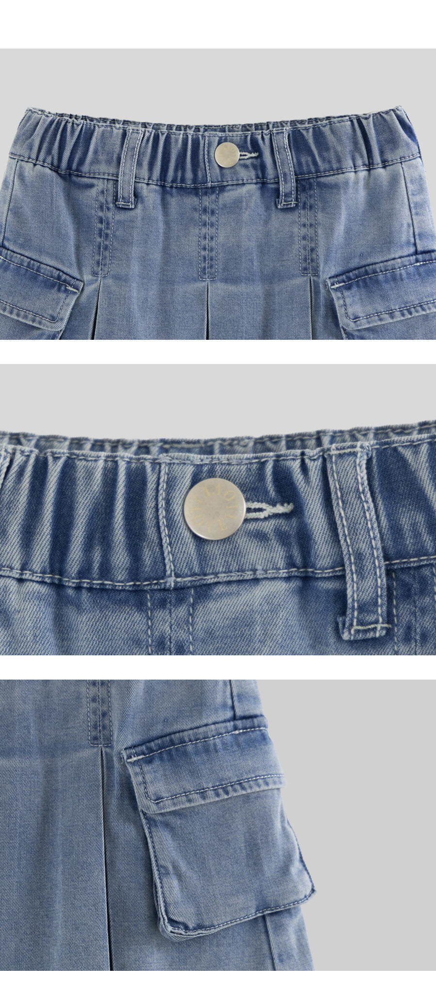 I LOVE J muit cargo denim wrap skirt pants