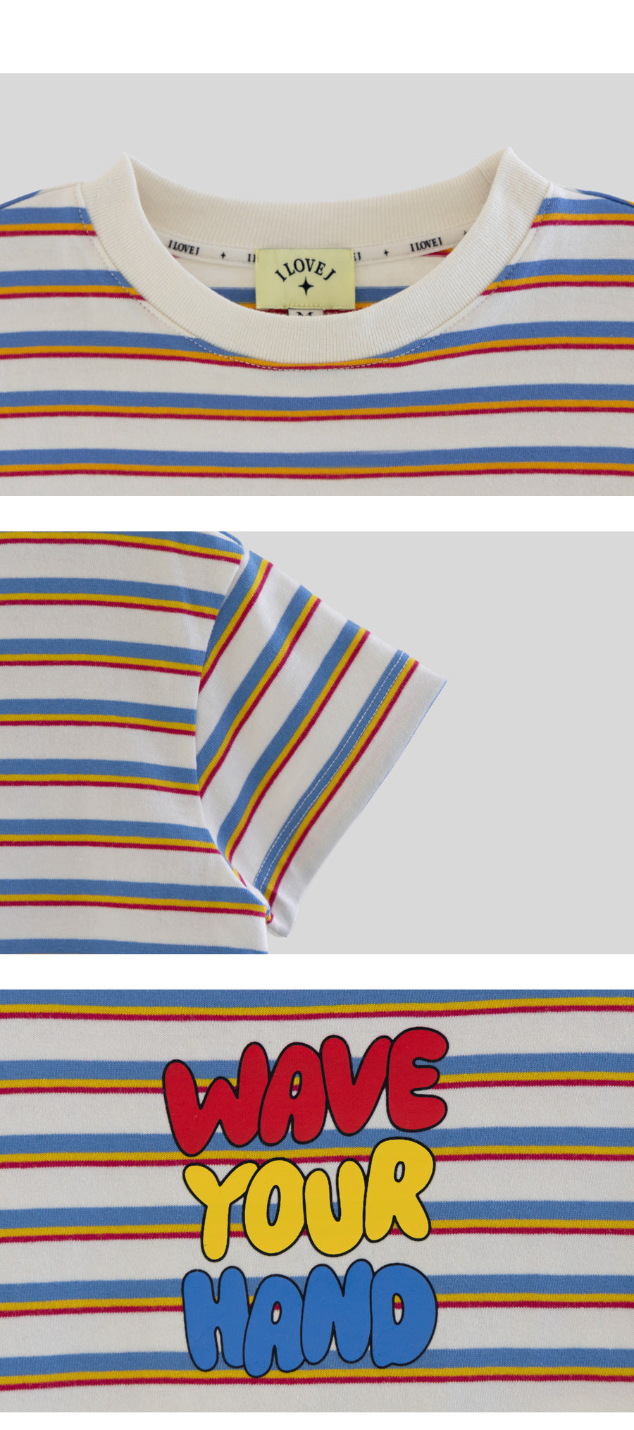 I LOVE J wave your striped 2pc set