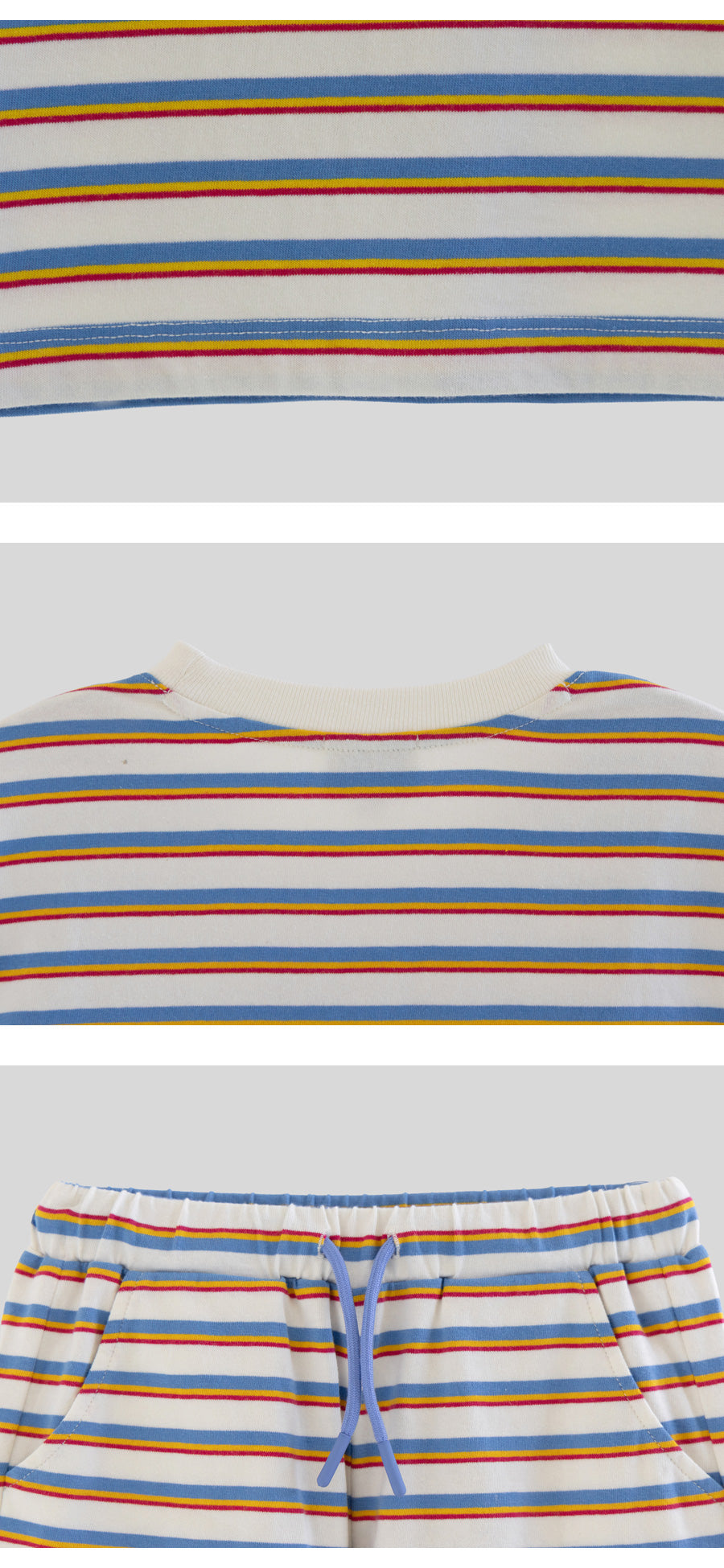 I LOVE J wave your striped 2pc set