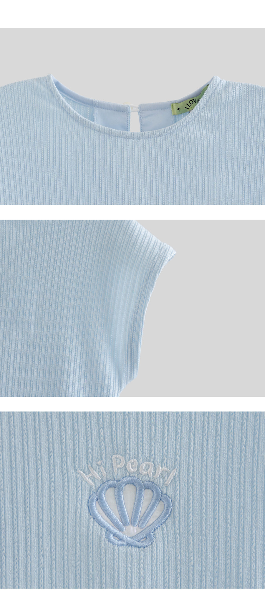 I LOVE J clam ribbed 2pc set