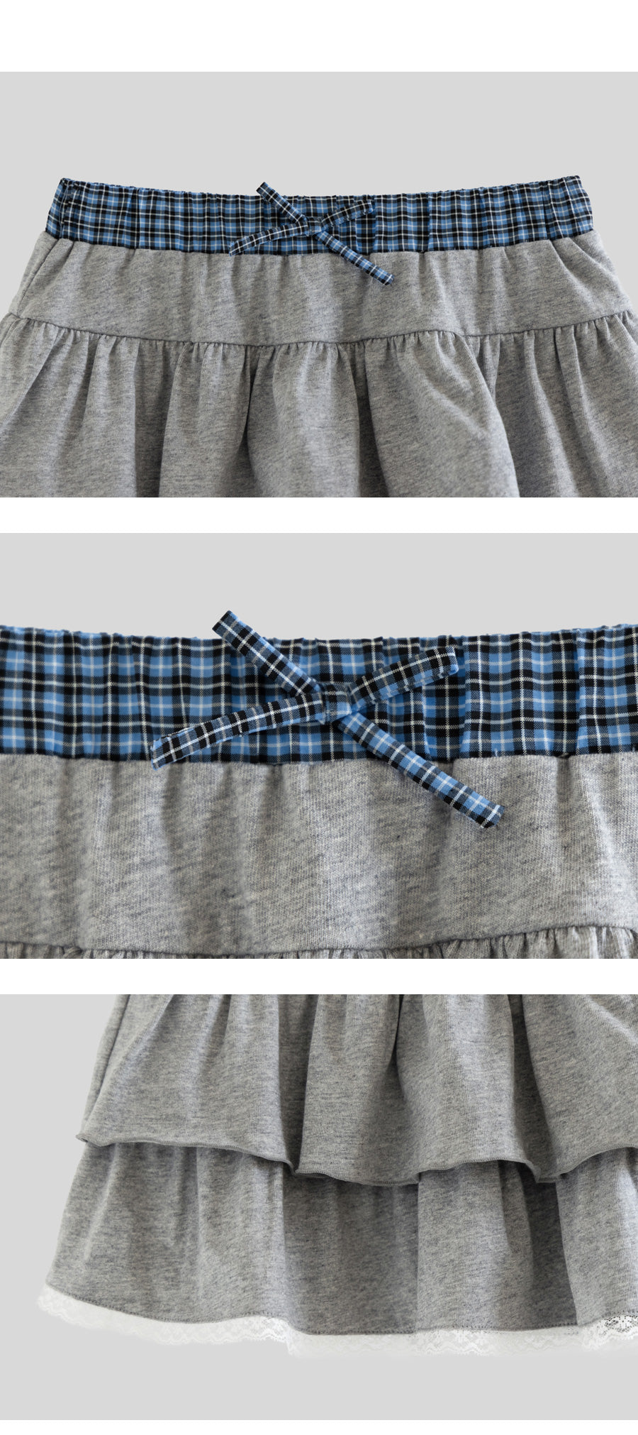 I LOVE J tears check skirt
