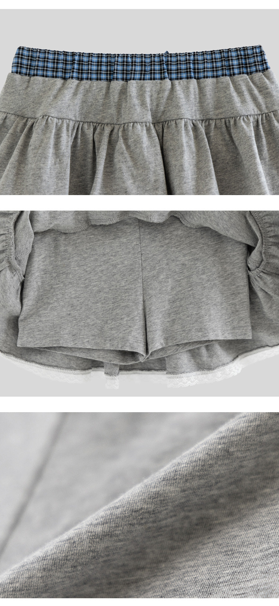 I LOVE J tears check skirt