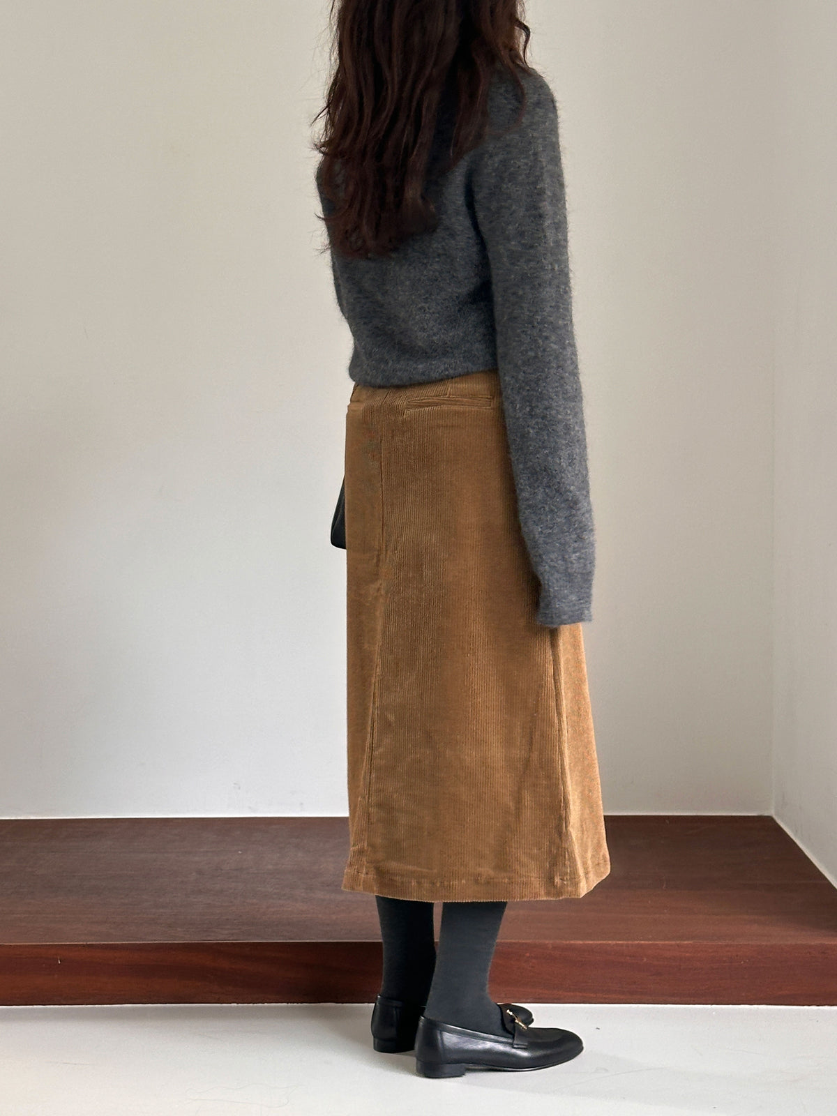 MOMS WEAR Corduroy pintuck skirt