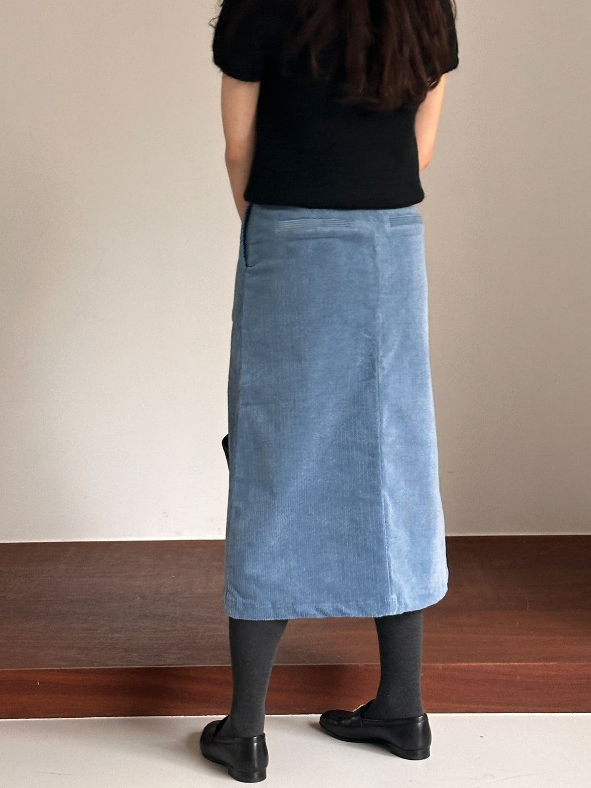 MOMS WEAR Corduroy pintuck skirt