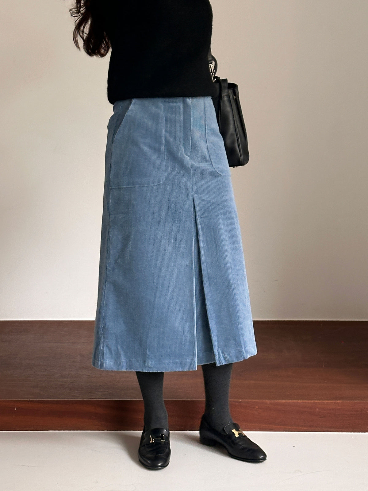 MOMS WEAR Corduroy pintuck skirt