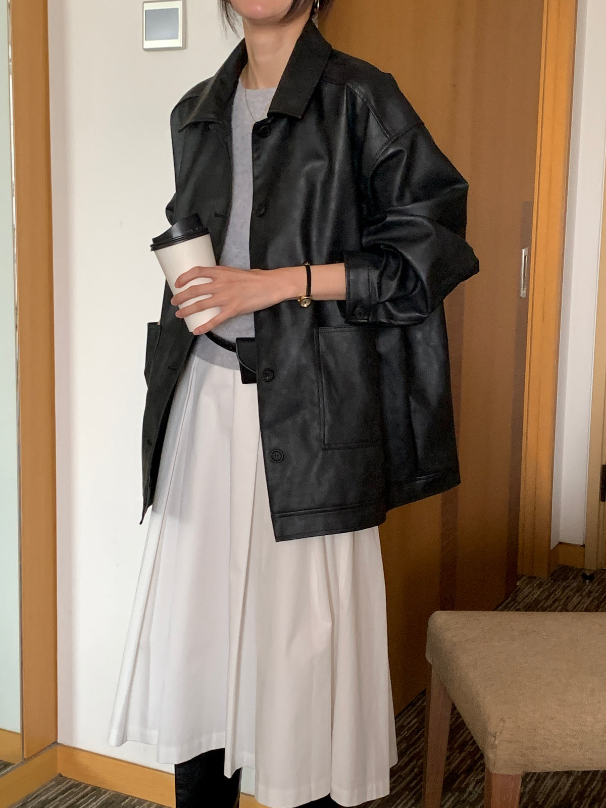 MOMS WEAR BEST SELLER Long leather jacket