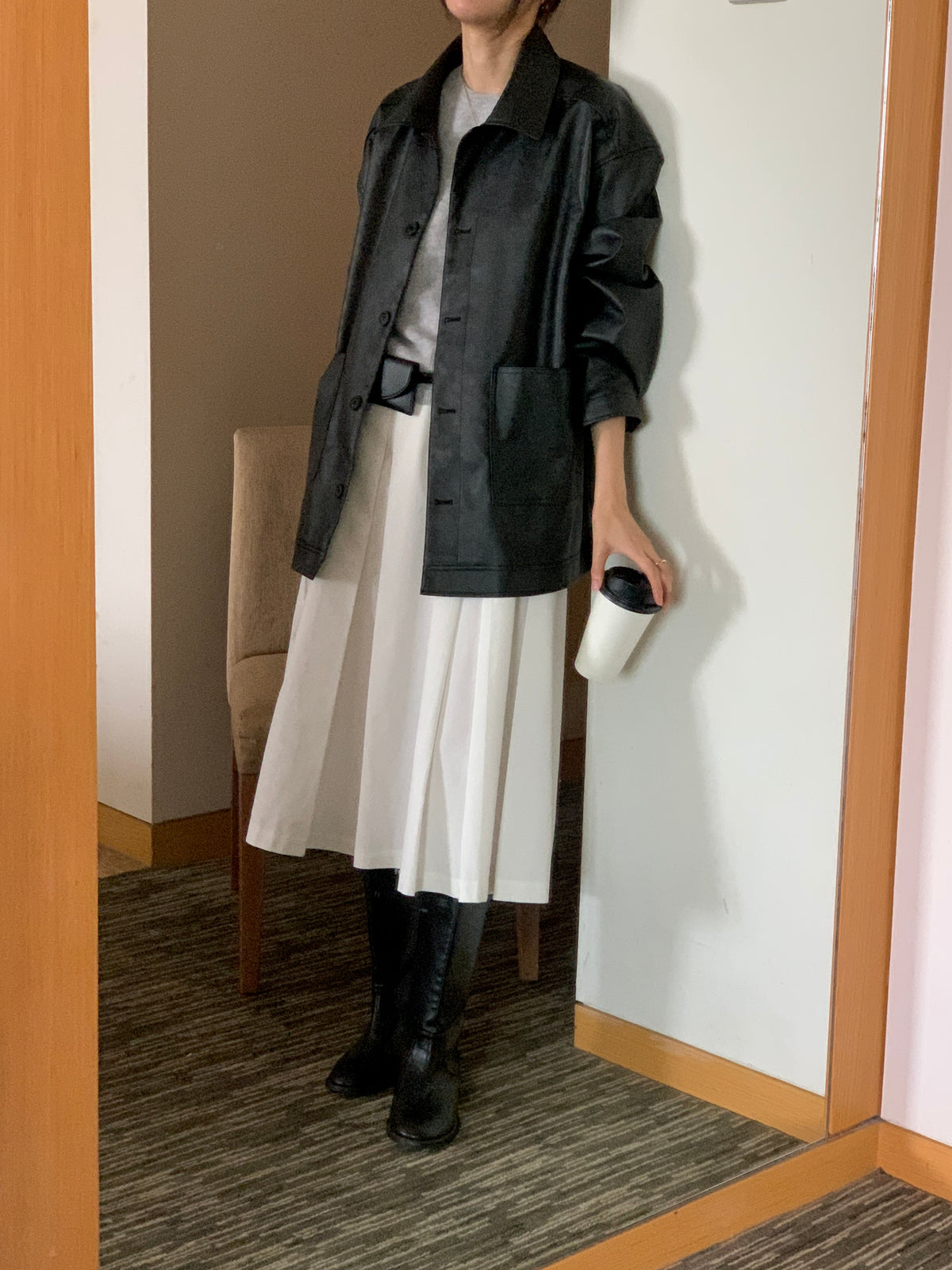 MOMS WEAR BEST SELLER Long leather jacket
