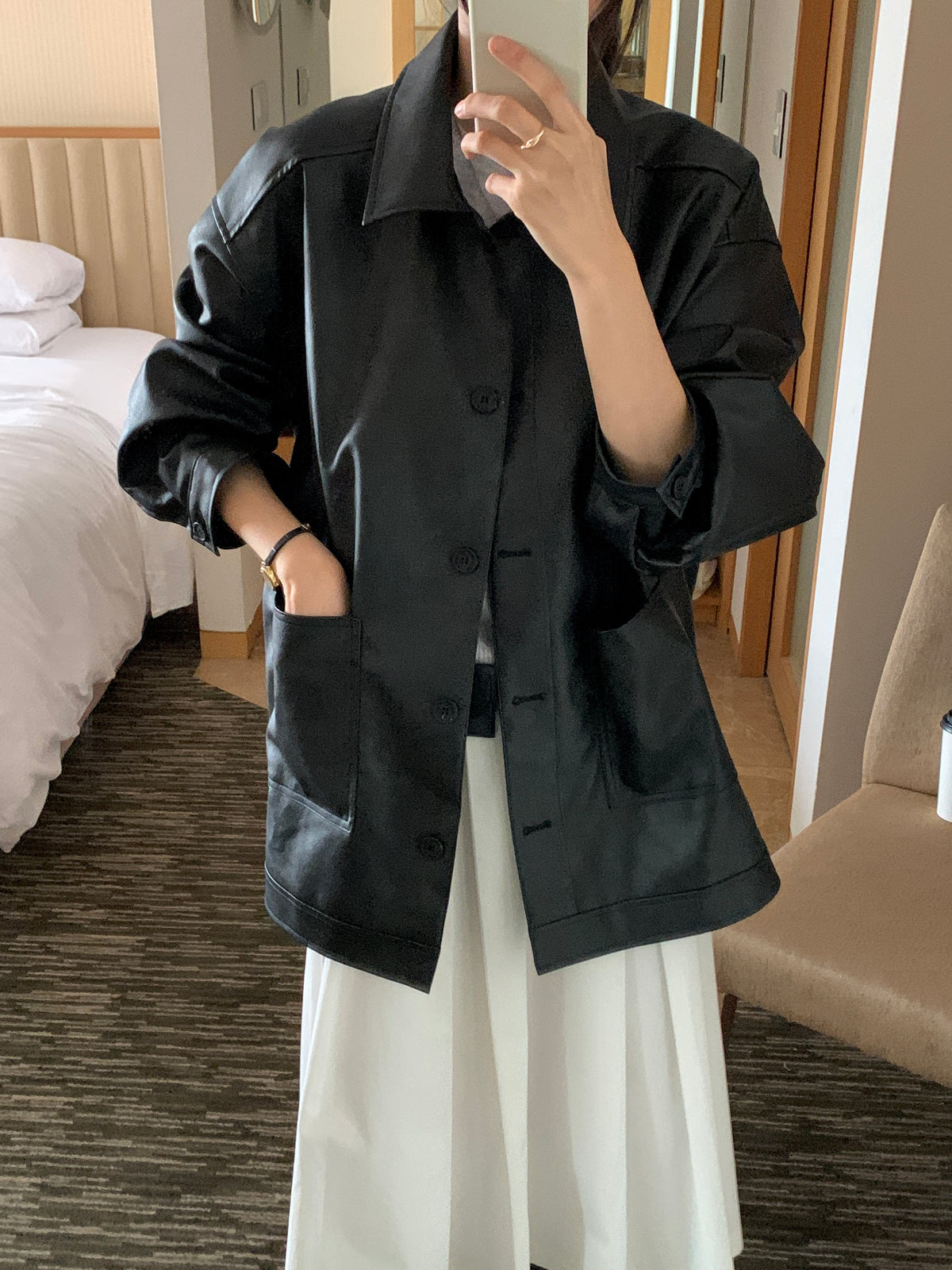 MOMS WEAR BEST SELLER Long leather jacket
