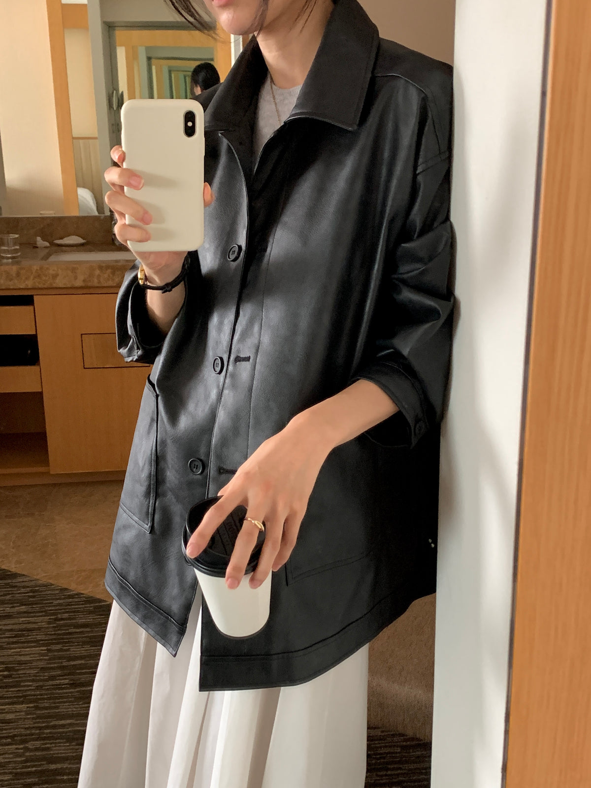 MOMS WEAR BEST SELLER Long leather jacket