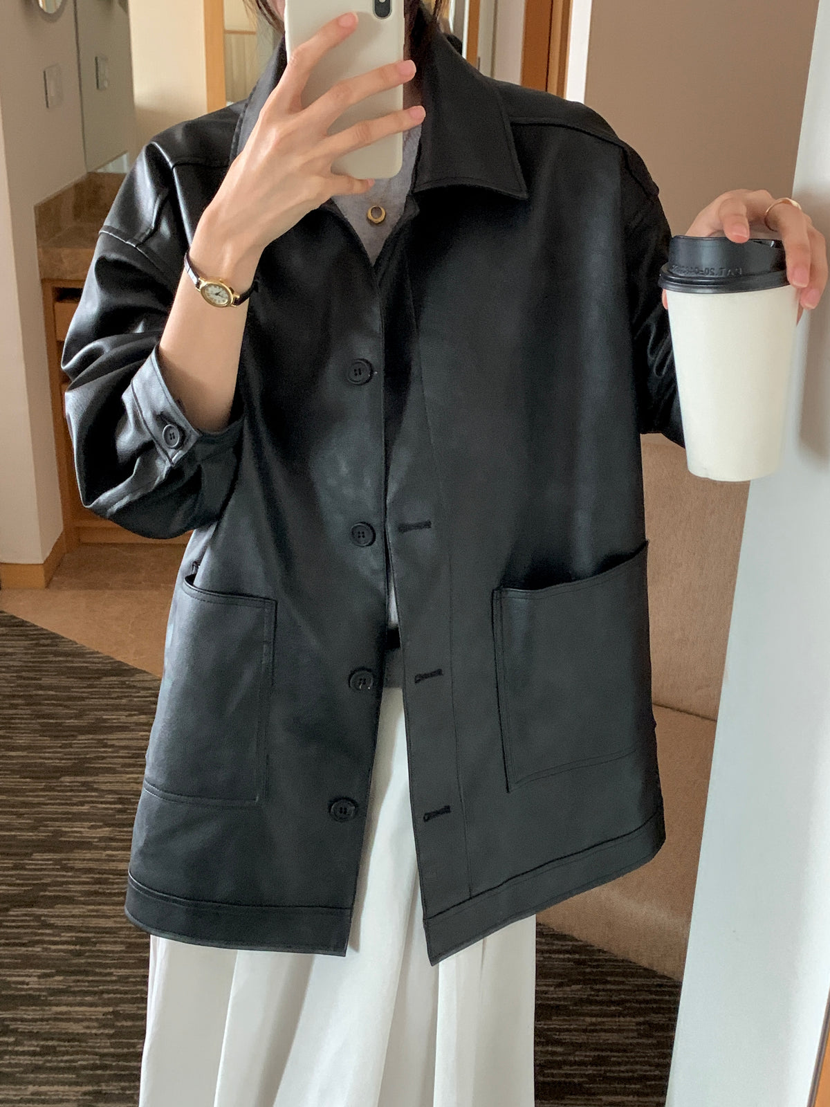 MOMS WEAR BEST SELLER Long leather jacket