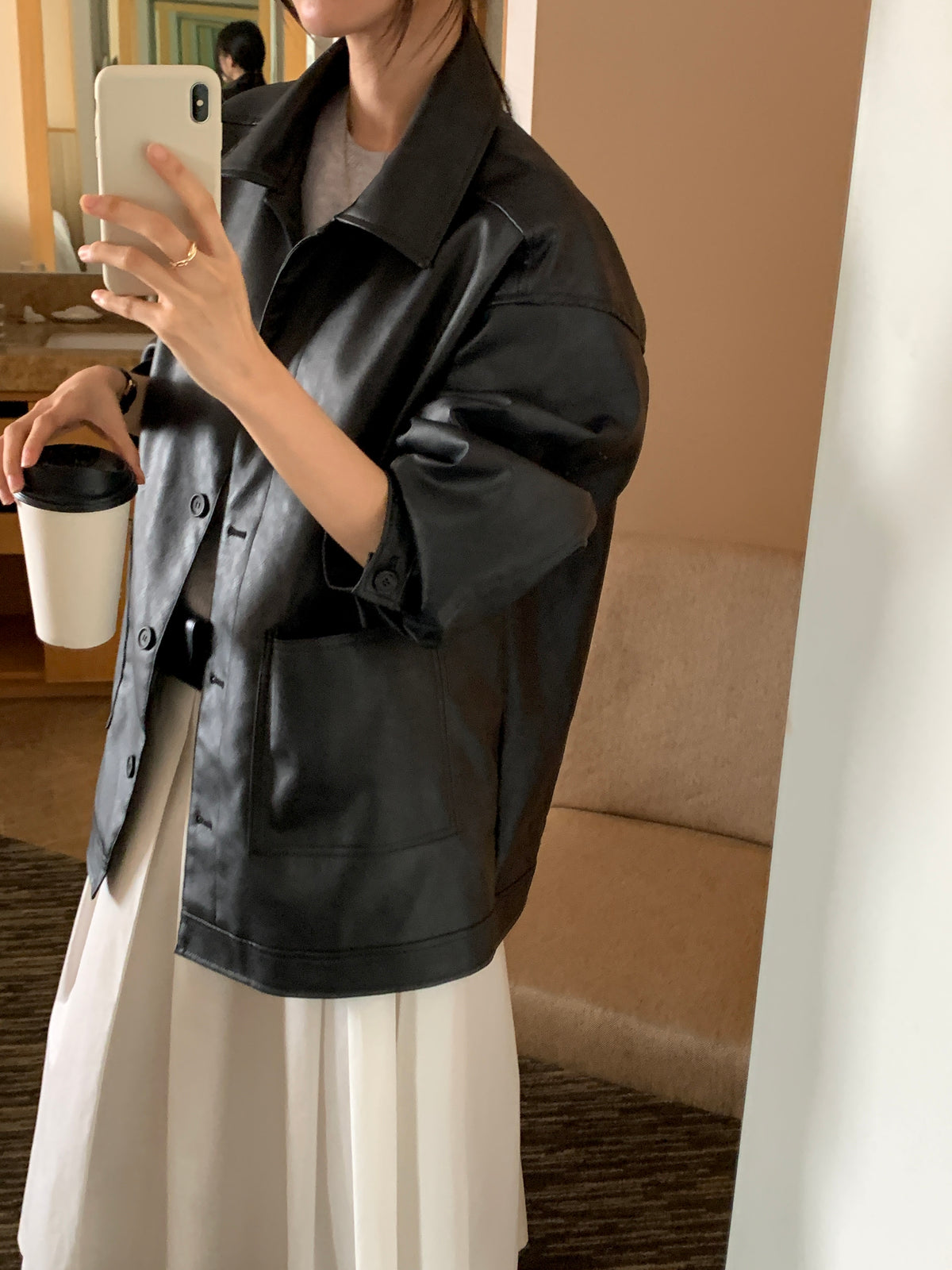 MOMS WEAR BEST SELLER Long leather jacket