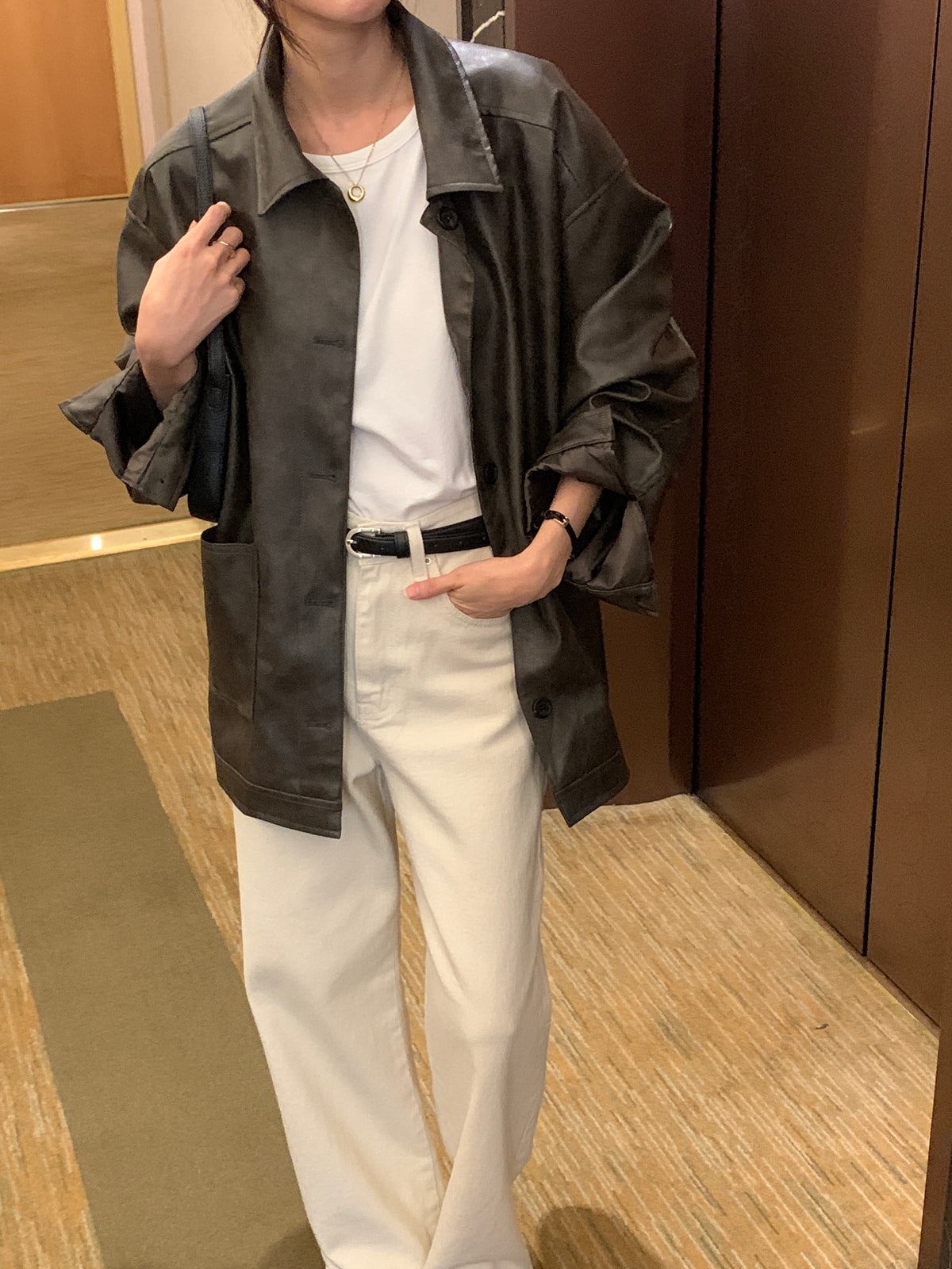 MOMS WEAR BEST SELLER Long leather jacket