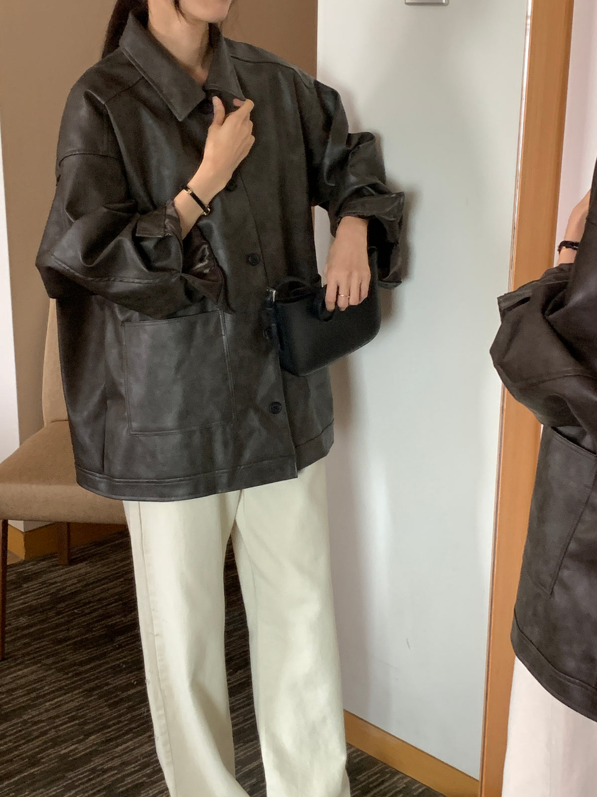 MOMS WEAR BEST SELLER Long leather jacket