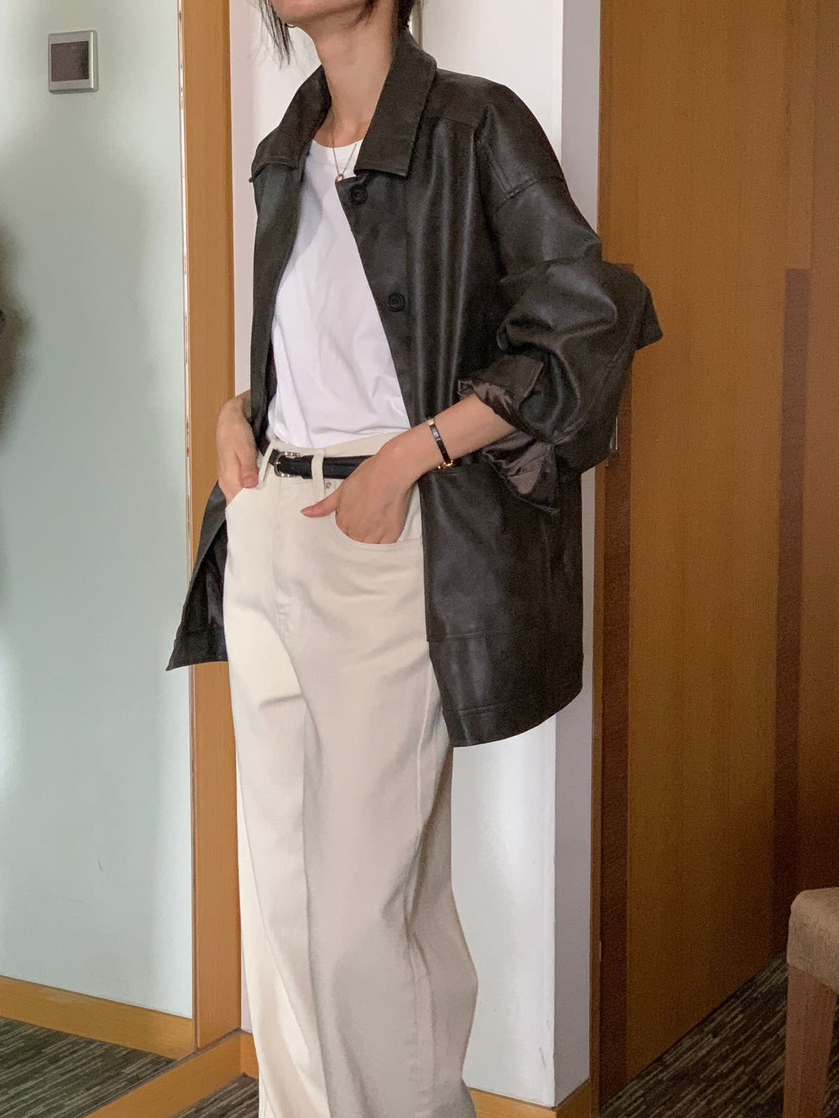 MOMS WEAR BEST SELLER Long leather jacket