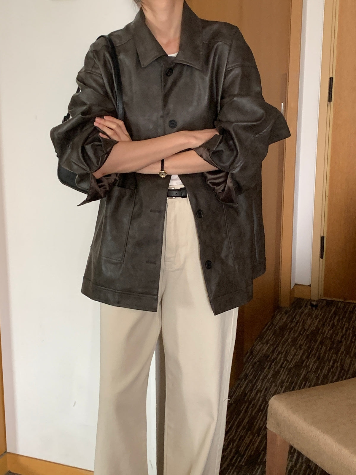 MOMS WEAR BEST SELLER Long leather jacket