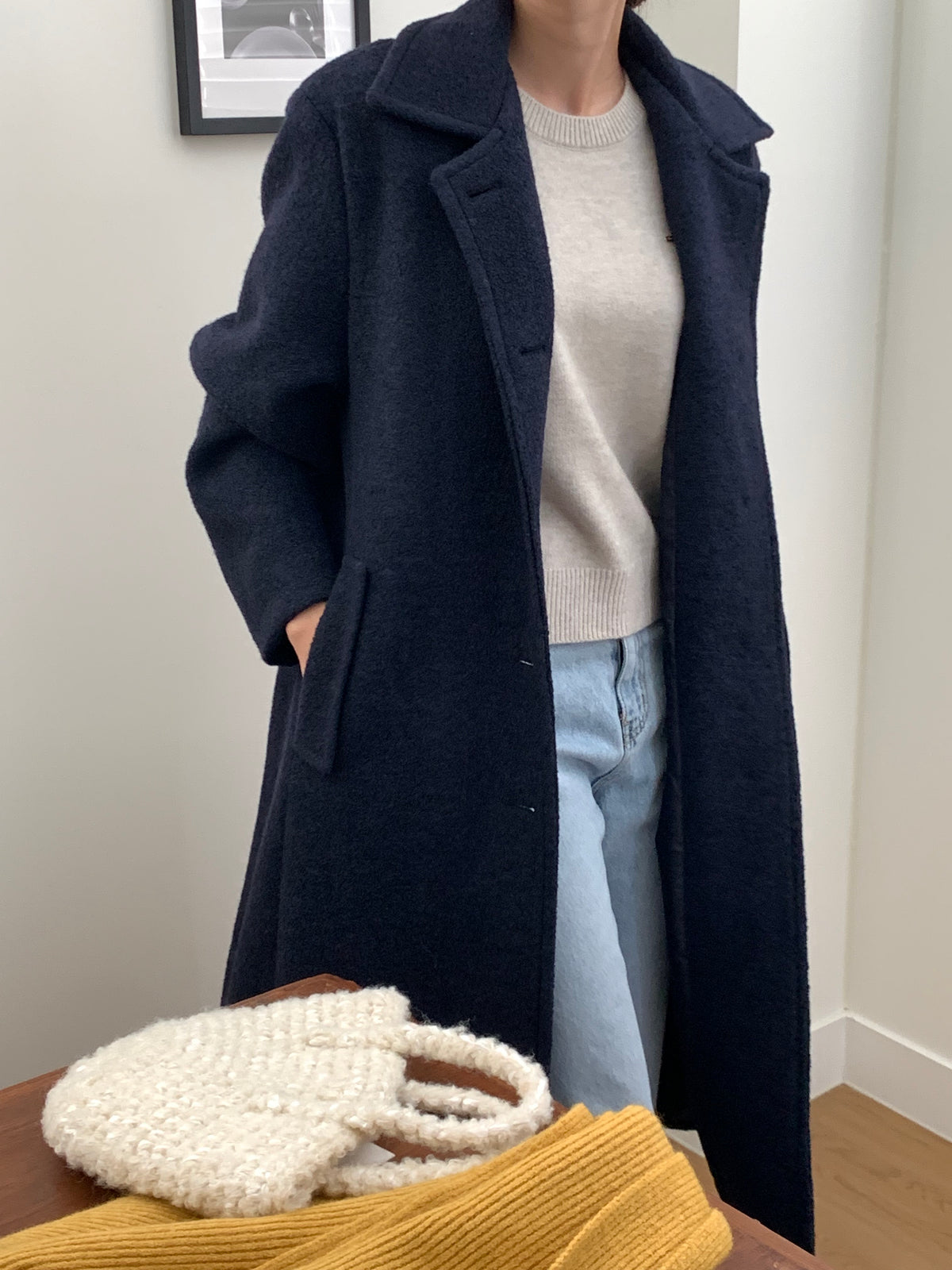 MOMS WEAR Wool long coat