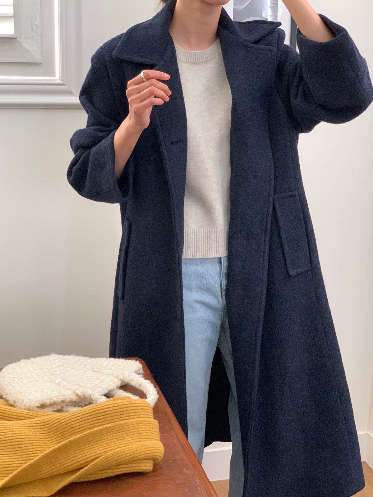 MOMS WEAR Wool long coat