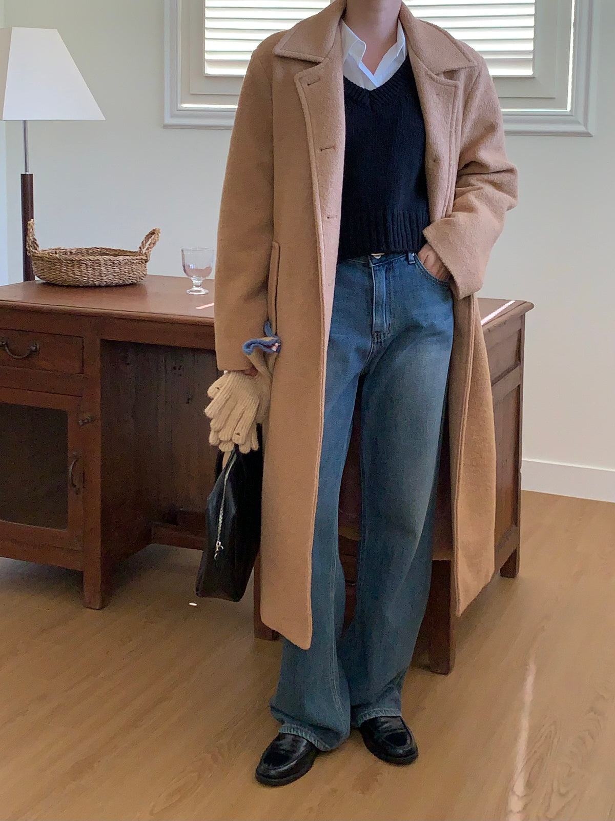 MOMS WEAR Wool long coat