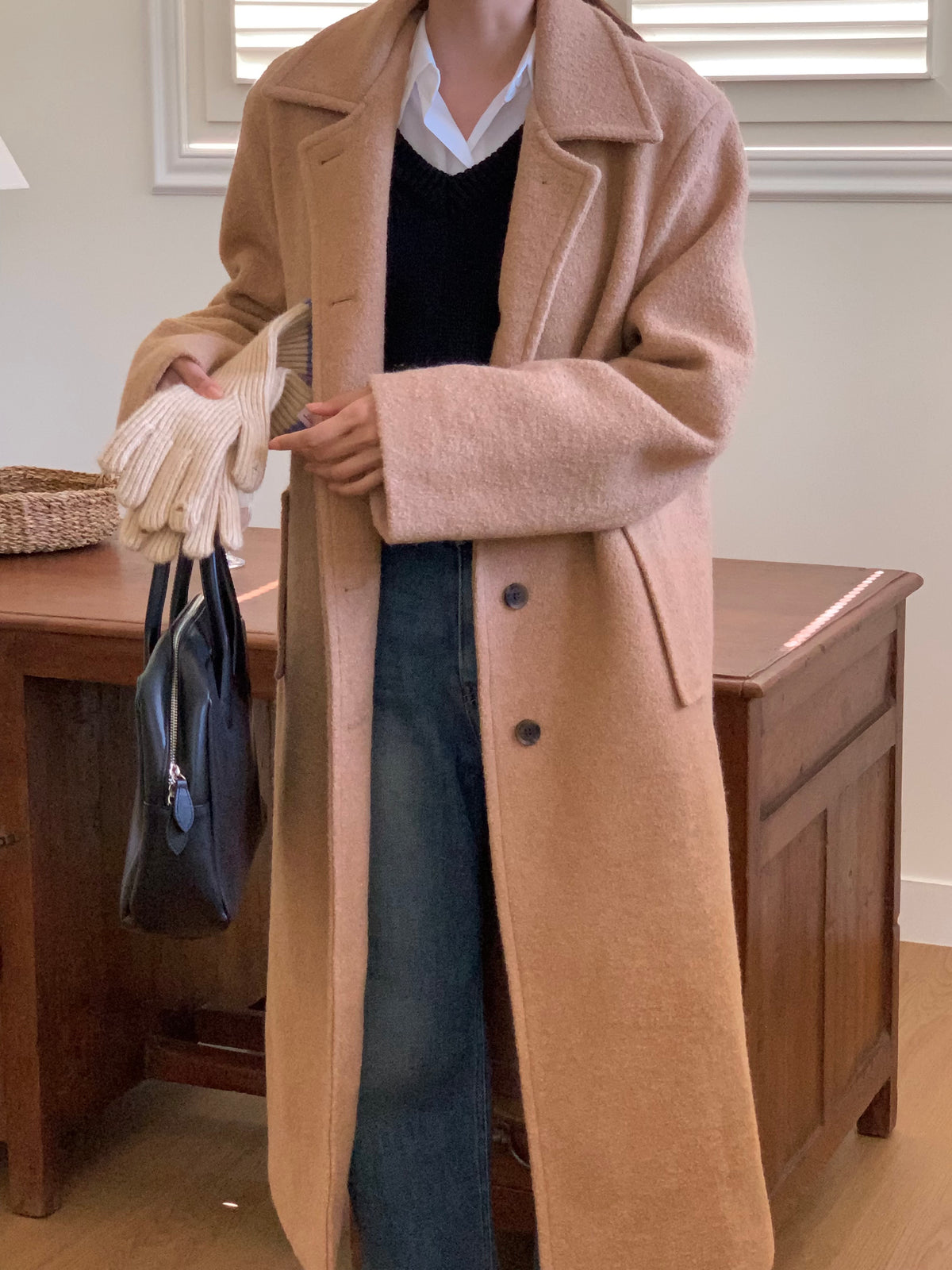 MOMS WEAR Wool long coat