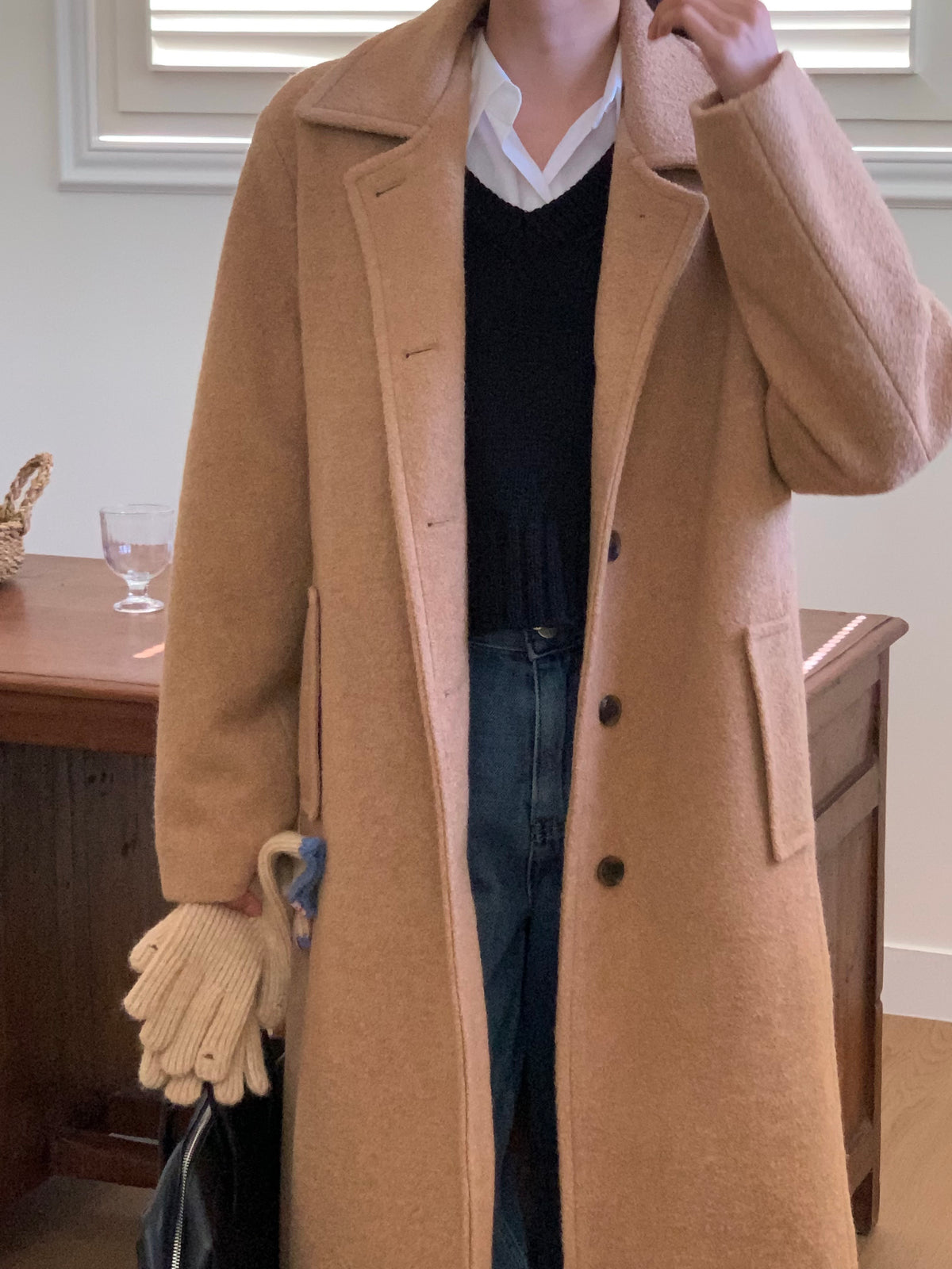 MOMS WEAR Wool long coat