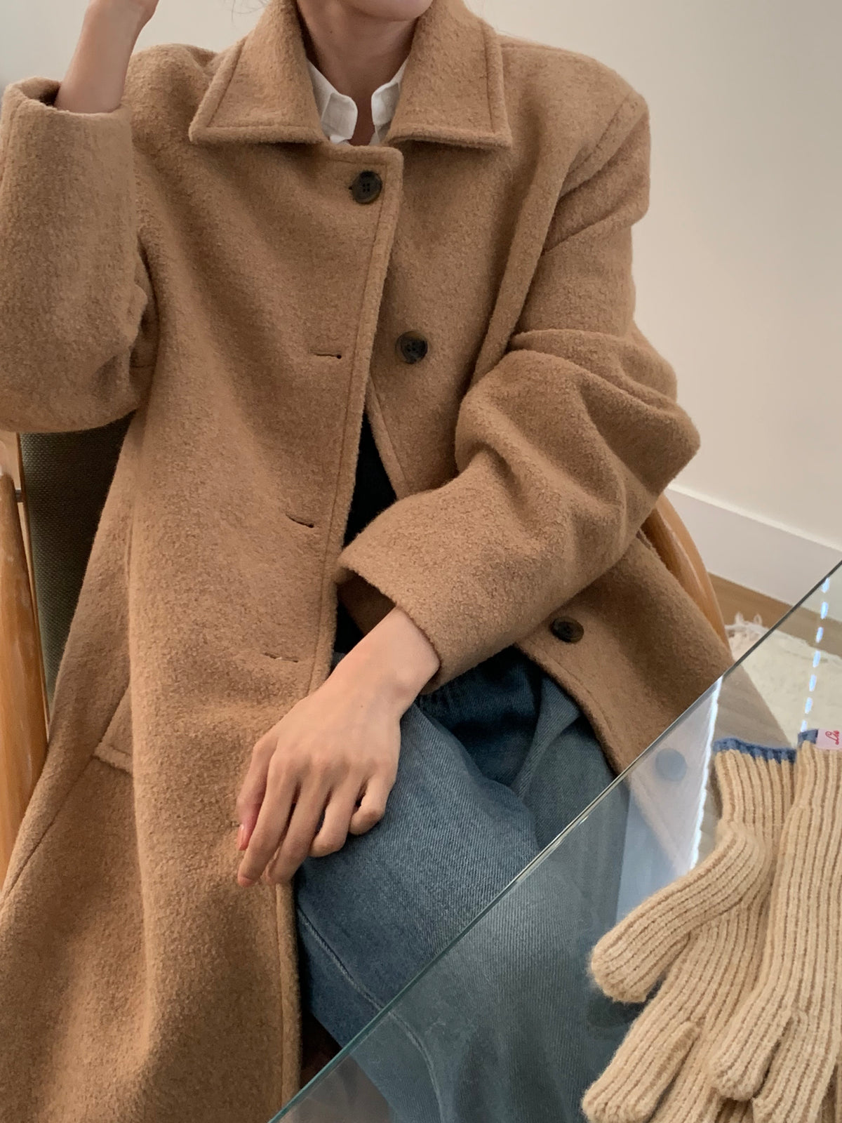 MOMS WEAR Wool long coat