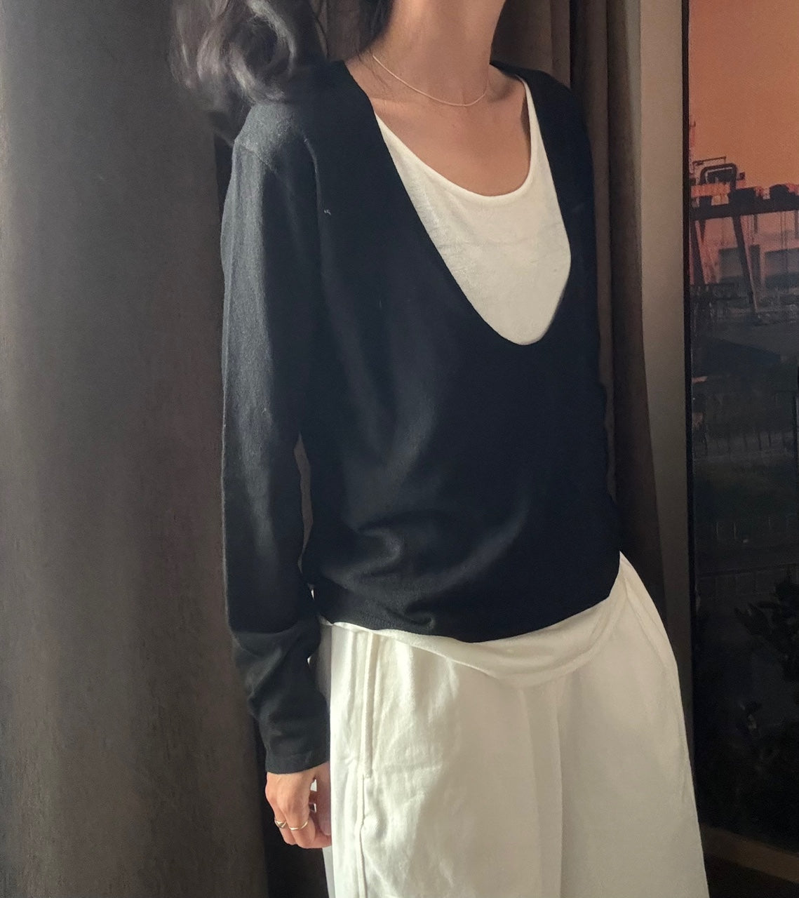 MOMS WEAR Double V-neck Knit