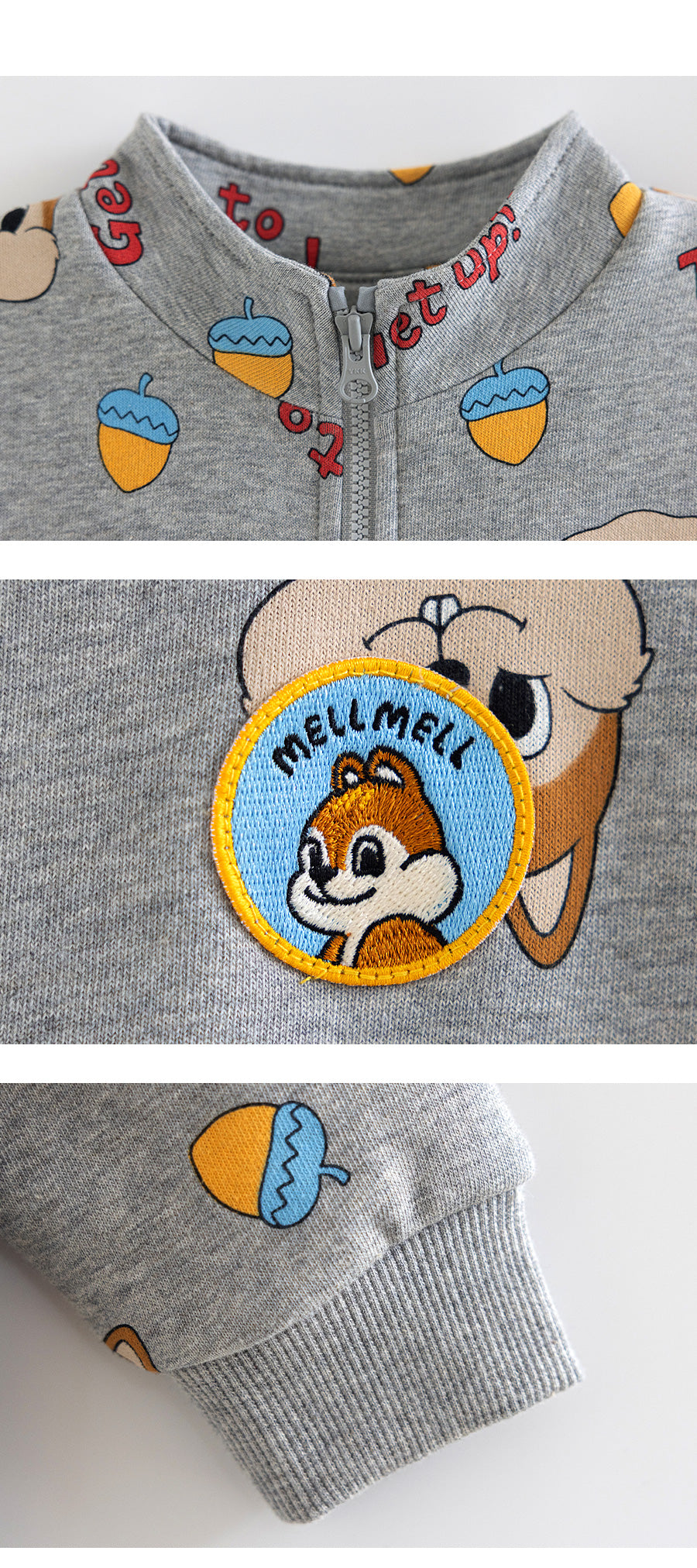 I LOVE J TODDLER squirrel zip up jacket