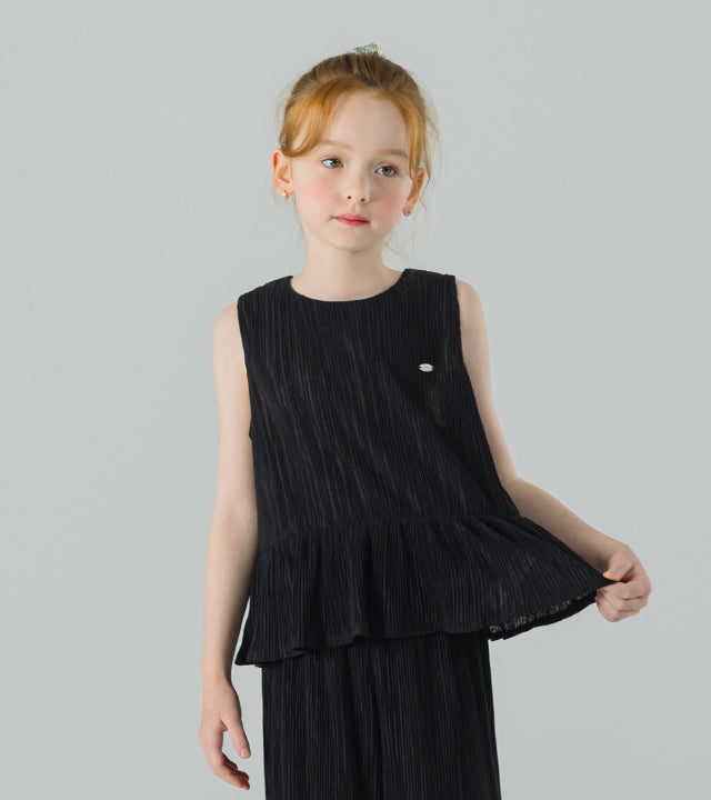 I LOVE J jude pleated top (Black)