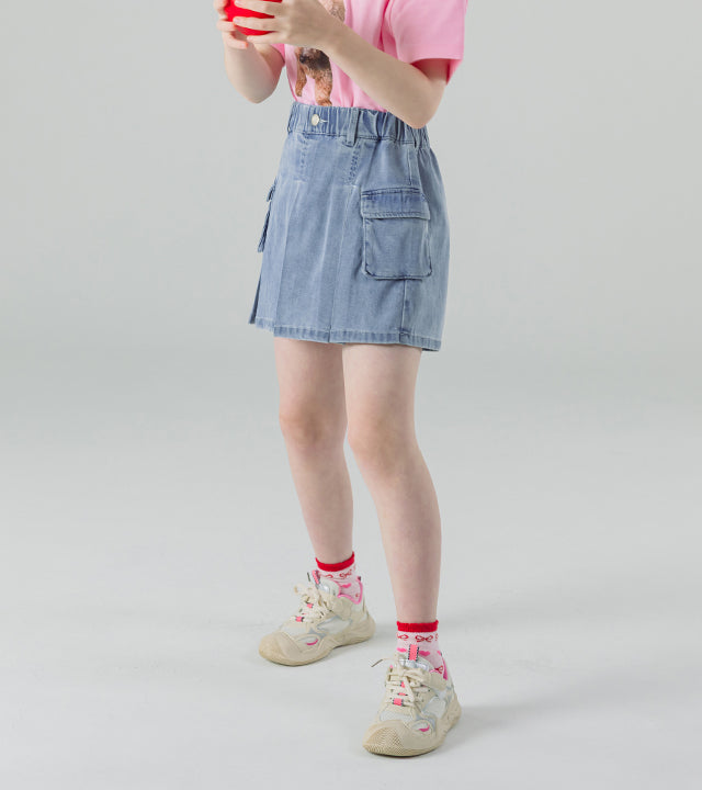I LOVE J muit cargo denim wrap skirt pants