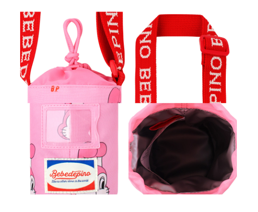 BEBE DE PINO All over pink bunny water bottle bag