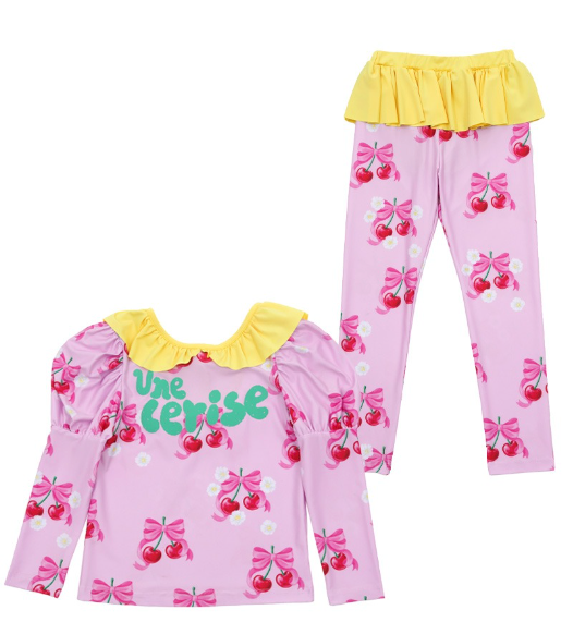 BEBEBEBE 2024 PRE-SUMMER Ribbon cherry rash guard SET