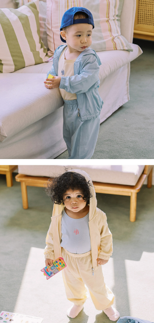 UBMOM Spring New Collection Bebe hoodie set-up (Blue)