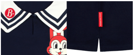 BEBE DE PINO Merci bunny sailor collar long sleeve tee