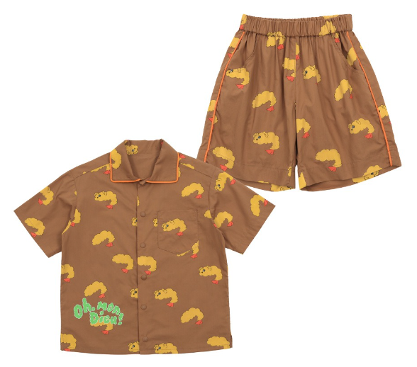 BEBEBEBE 2024 SUMMER Fried shrimp shirt SET