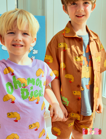 BEBEBEBE 2024 SUMMER Fried shrimp shirt SET