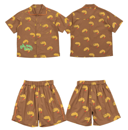 BEBEBEBE 2024 SUMMER Fried shrimp shirt SET