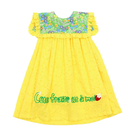 BEBEBEBE 2024 SUMMER Strawberry flower sleeveless dress (YELLOW)