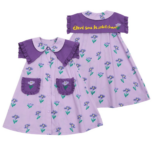 BEBEBEBE 2024 SUMMER Purple flower dress
