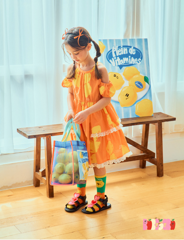 BEBEBEBE 2024 SUMMER Lemon beach tote bag