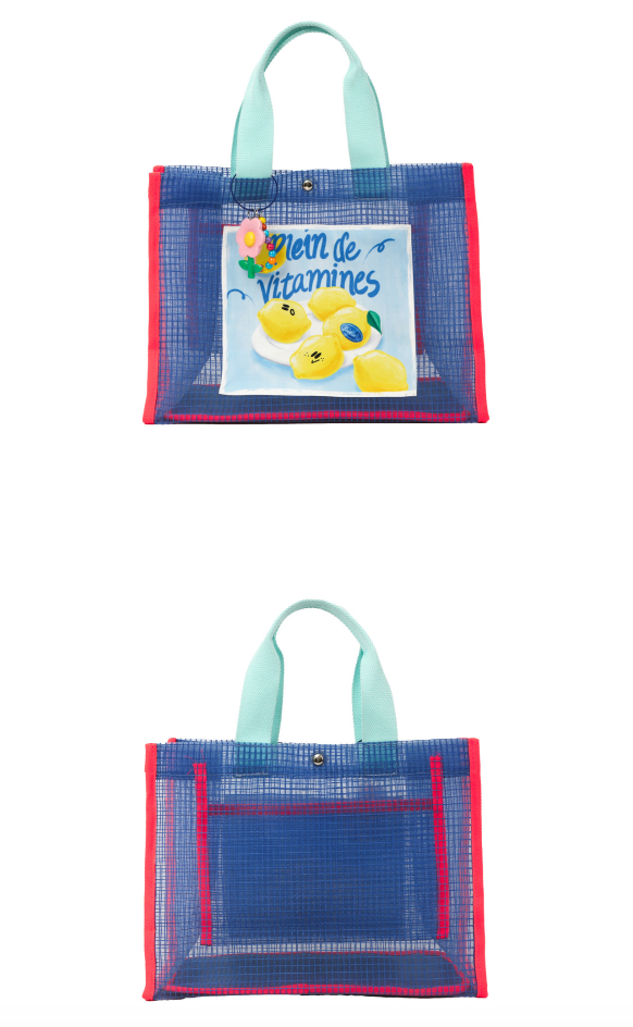 BEBEBEBE 2024 SUMMER Lemon beach tote bag