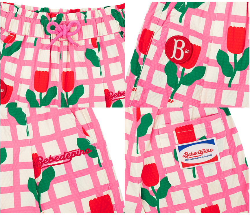 BEBE DE PINO All over check quinette baby short pants